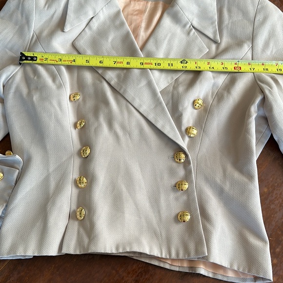 Vintage Tan Lew Magram Gold Buttons Jacket Size 16 - Picture 8 of 12